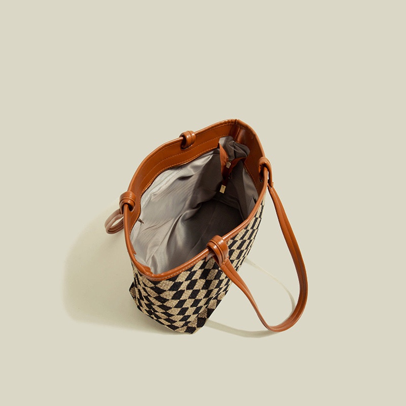 Túi đeo vai cỡ lớn họa tiết kẻ ô thời trang cho nữ