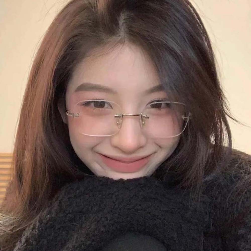 Mắt Kính Gọng Vuông Không Viền Chống Ánh Sáng Xanh Kiểu Hàn Quốc Thanh Lịch Dành Cho Nam Và Nữ