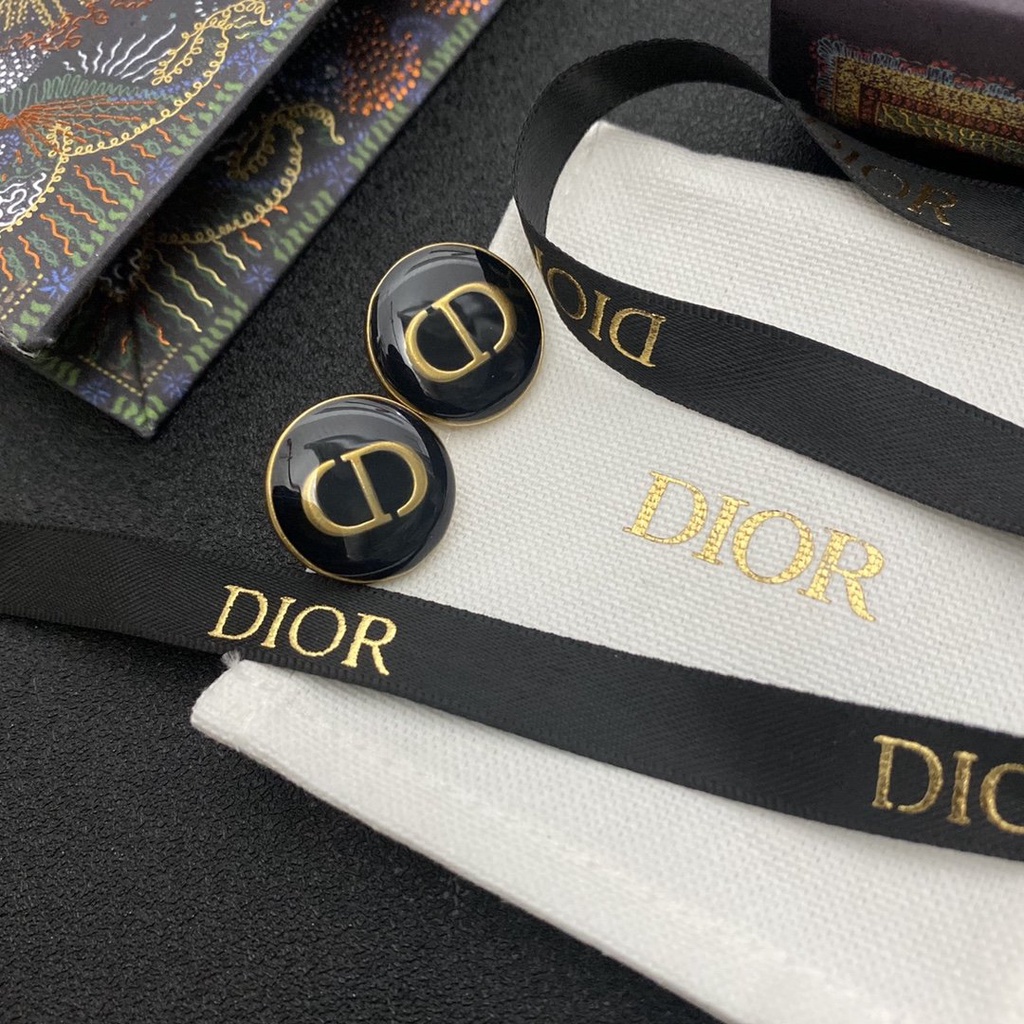 DIOR Bông tai mạ bạc 925 hình CD đơn giản phong cách Hàn Quốc cho nữ