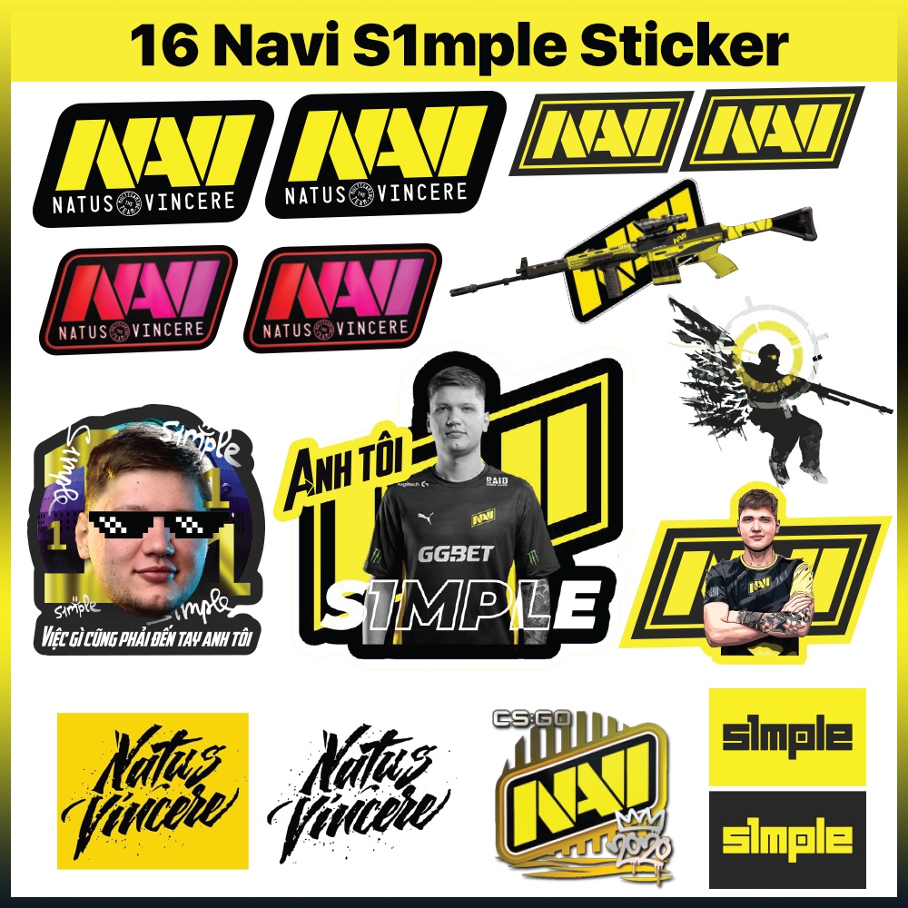 Bộ Hình Dán Sticker CSGO - Sticker Game S1mple Navi G2 Liquid Astralis Nip