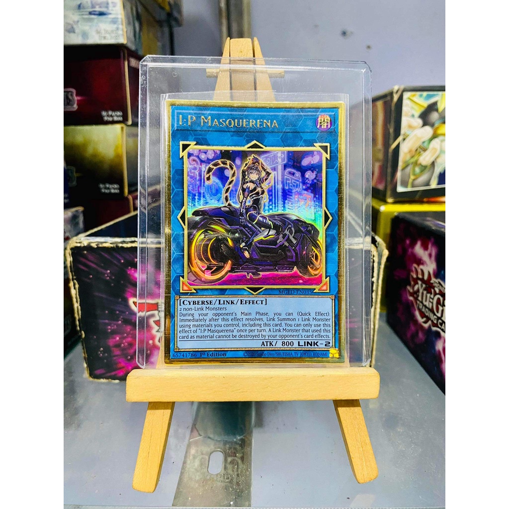 Lá bài thẻ bài Yugioh I:P Masquerena alternate art - Premium Gold Rare - Tặng bọc bài nhựa bảo quản