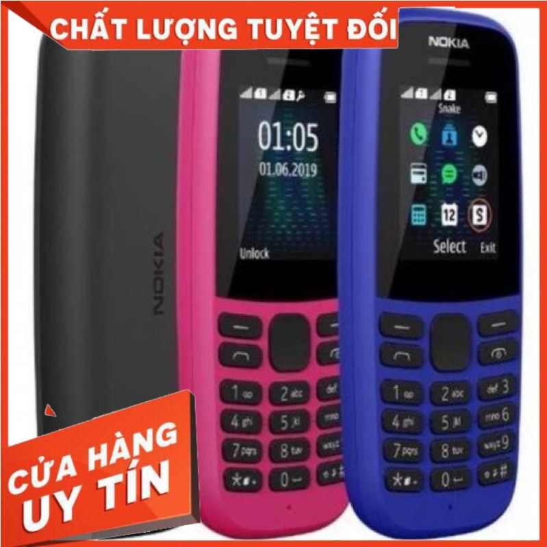 điện thoại giá rẻ,Điện Thoại Nokia 105 Single Sim (2019) pin trâu sóng khỏe ngọc sơn mobile