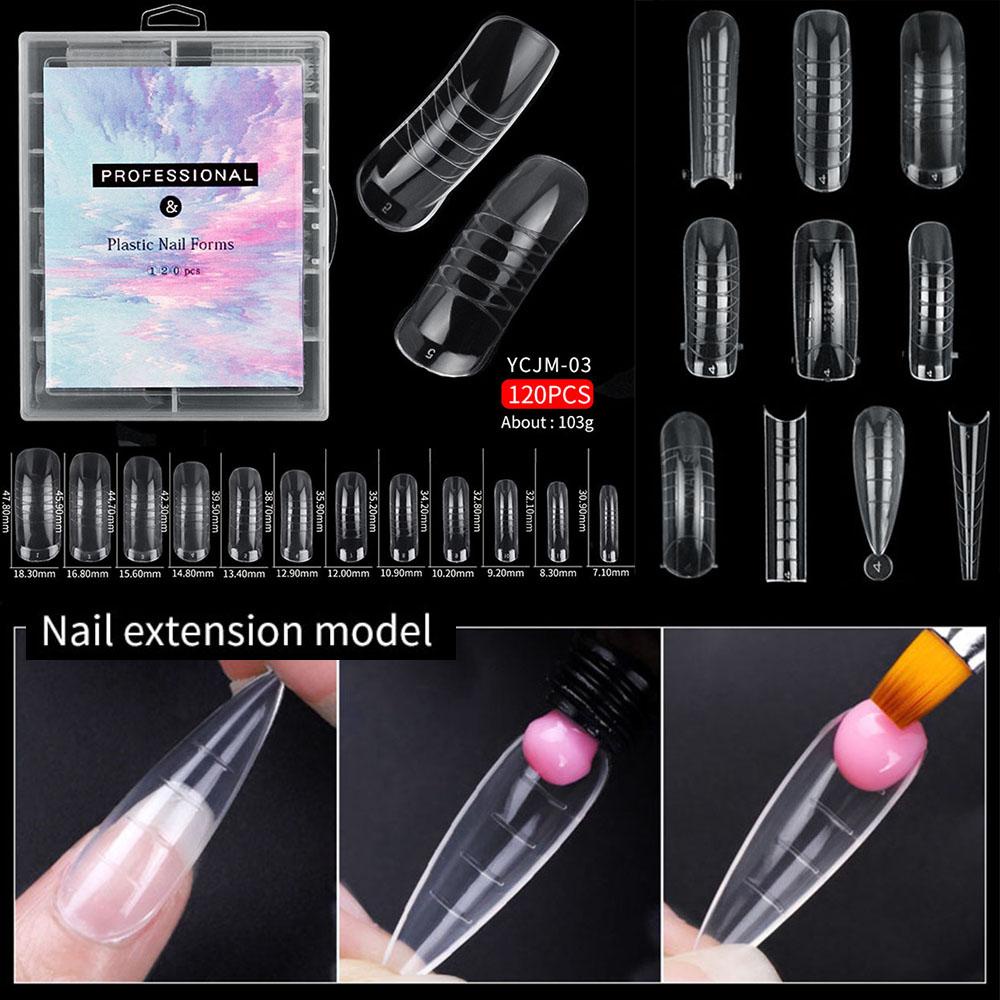 Set 120 Móng Tay Giả Trong Suốt Dùng Nối Dài UV