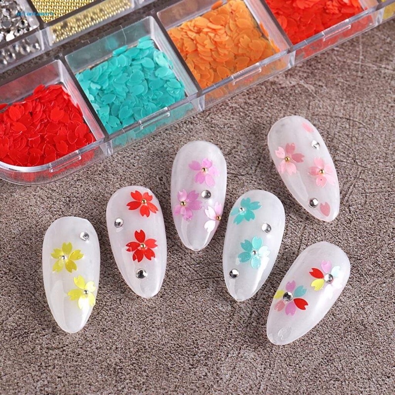 Nhũ cánh hoa trang trí móng mẫu mới siêu đẹp HOT
