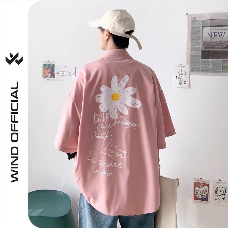 Áo sơ mi tay lỡ WIND unisex kaki form rộng Quốc Dân nam nữ oversize ulzzang | BigBuy360 - bigbuy360.vn