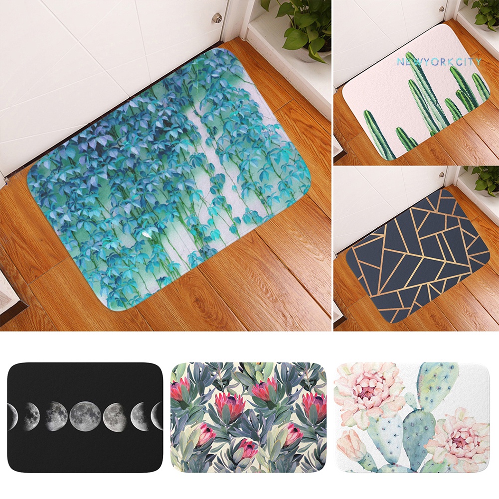 Thảm Lót Sàn Chống Trượt Họa Tiết Hình Học / Xương Rồng / Mặt Trăng Trang Trí Nhà Cửa