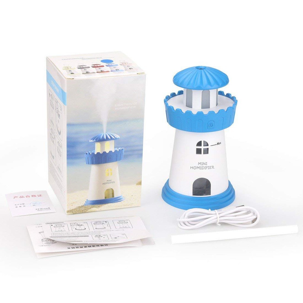 Máy xông tinh dầu tạo độ ấm kiêm đèn ngủ Lighthouse Humidifer PKCB-MAYTINHDAU