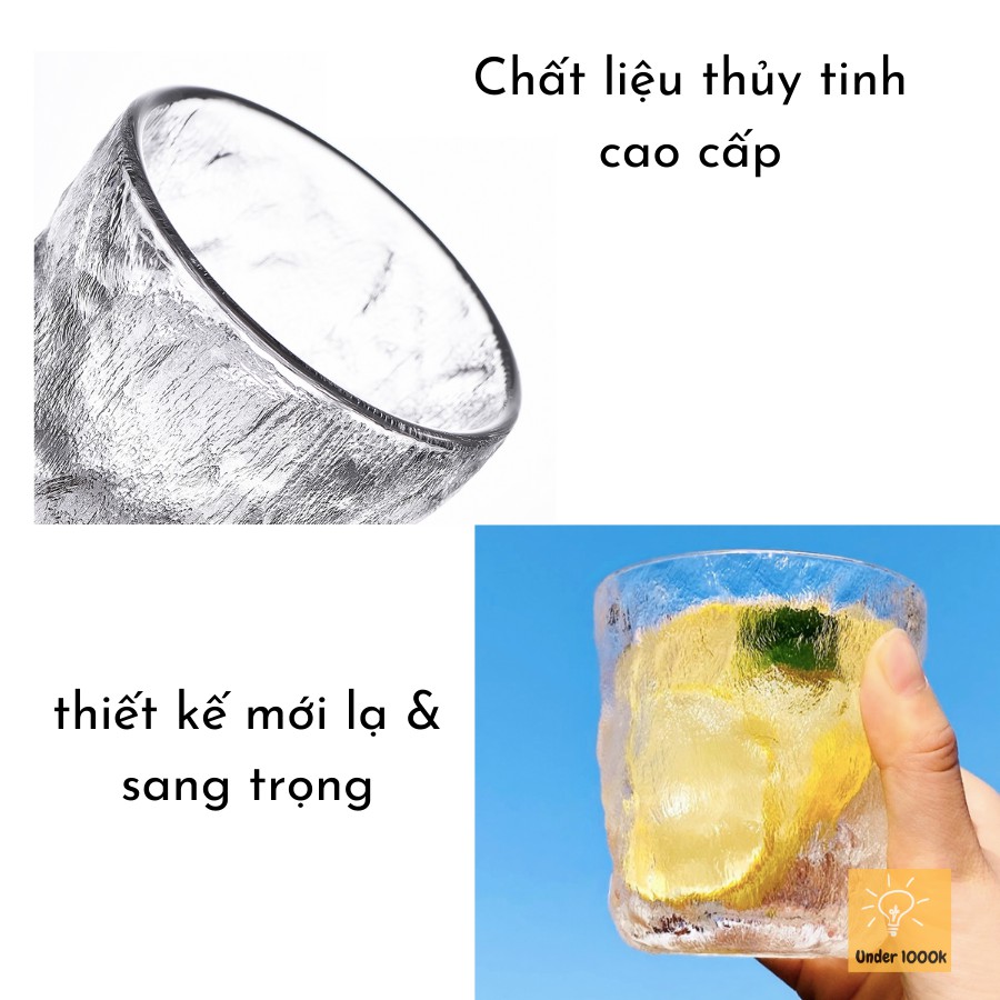 Cốc thủy tinh - ly thủy tinh pha lê mờ - dùng uống nước hoa quả, dùng cho quán cafe