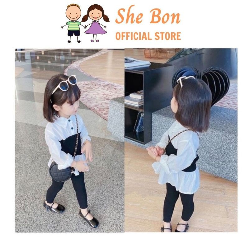 Áo Sơ Mi Bé Gái She Bon M1217 size 10-35kg Đáp Cực Điệu