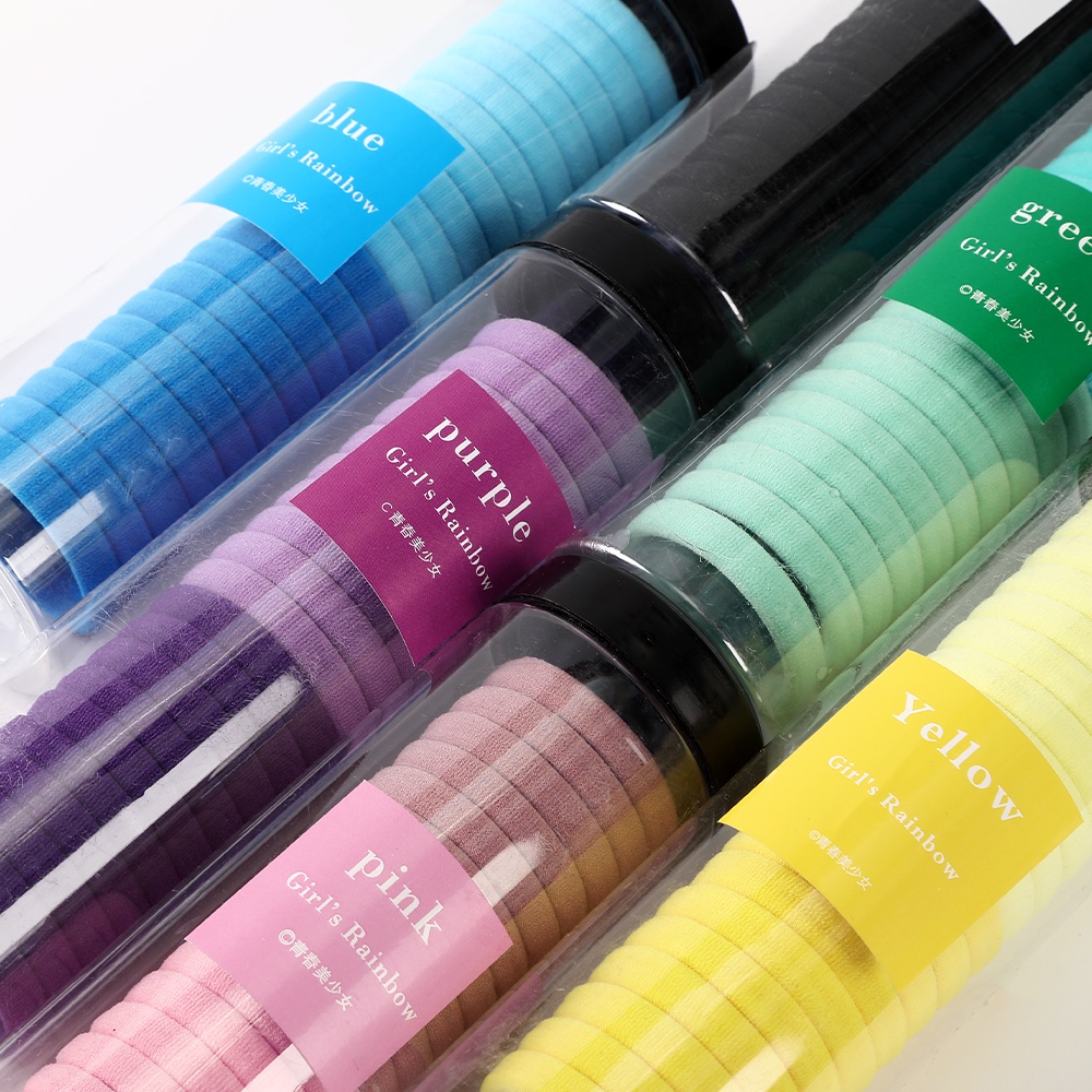 Hộp nhiều dây buộc tóc Haimeikang cao su co giãn nhiều màu sắc phong cách Hàn Quốc thời trang cho nữ