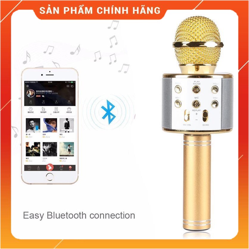 MICRO karaoke bluetooth WS858 10 không dây có loa |PKTrungBinh