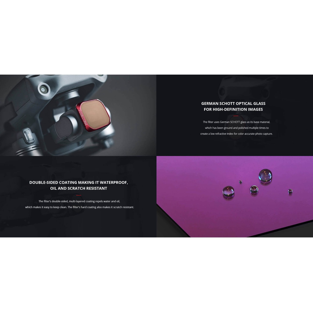 Filter UV DJI Mavic Air 2S – PGYtech - Hàng chính hãng - Giảm thiểu tia UV đi trực tiếp vào camera.