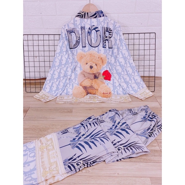 Set bộ mặc nhà nữ pijama tay dài quần dài mango/ lụa xước freesize 40-60kg tùy chiều cao