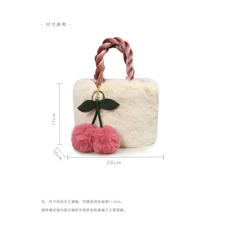 Plus Túi Xách Bucket Phối Lông Thời Trang