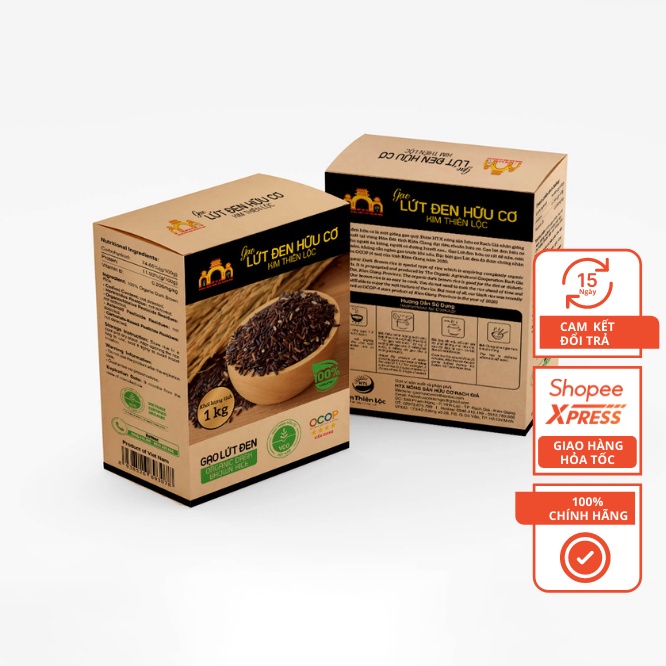 Gạo Lứt Đen Hữu Cơ Túi 1 Kg