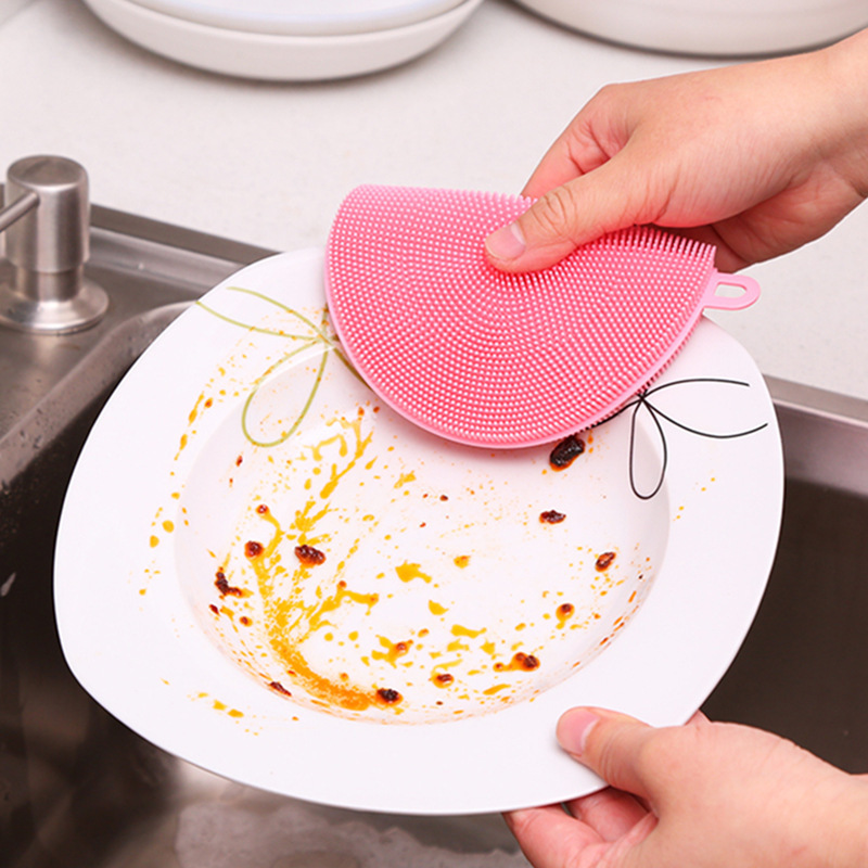 Bàn Chải Rửa Bát Đĩa Đa Năng Bằng Silicon Không Dầu