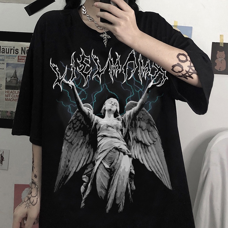 Áo Thun In Chữ Phong Cách Hàn Quốc Harajuku Hip Hop Đường Phố Dành Cho Nữ Y2k