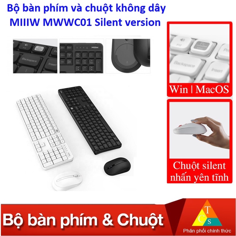 Bộ phím chuột không dây Xiaomi MIIIW Silent version MWWC01