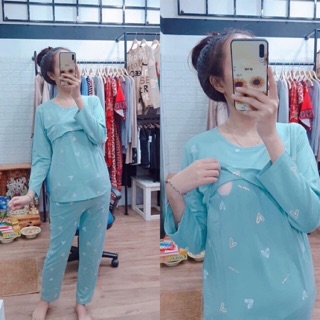 Bộ đồ bầu sau sinh mặc nhà cho con bú