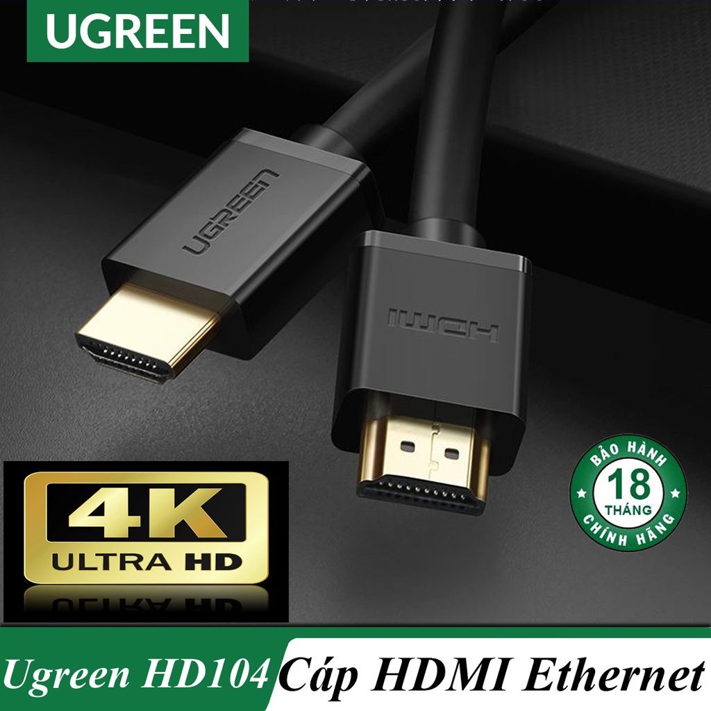 [Mã ELHACE giảm 4% đơn 300K] Cáp HDMI Chính Hãng Ugreen hỗ trợ 3D,4K 10106 60820 10107 10108 10109 10178 HD104