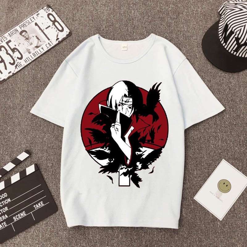 Áo phông in hình anime Naruto Sasuke Itachi dành cho nam và nữ Áo phông ngắn tay anime