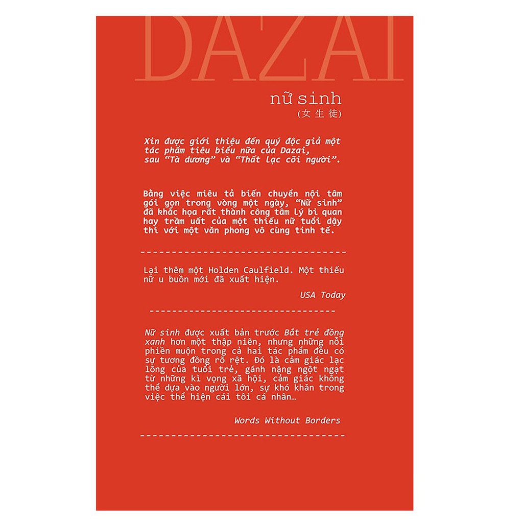 Sách - Nữ Sinh - Dazai Osamu | BigBuy360 - bigbuy360.vn