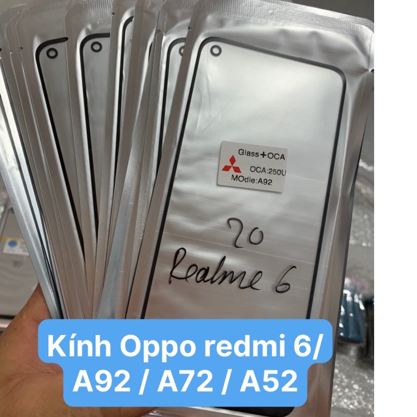 Kính oppo redmi 6 / A92 / A 72 / A52 ( liền keo)