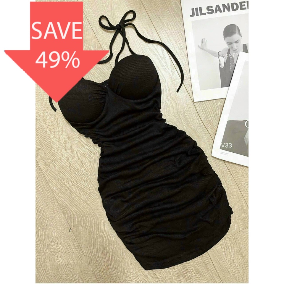Đầm Body Ngắn Cúp Ngực Hai Dây Thắt Nơ Vai Sexy Cute TTKXA0160