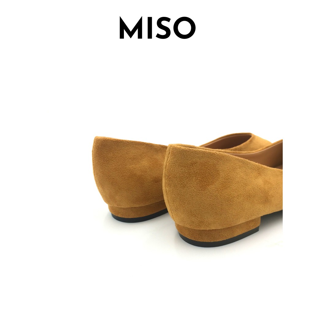 Giày búp bê nữ basic mũi vuông trendy phối màu mới lạ độc đáo gót cao 2cm đi làm đi chơi MISO M036