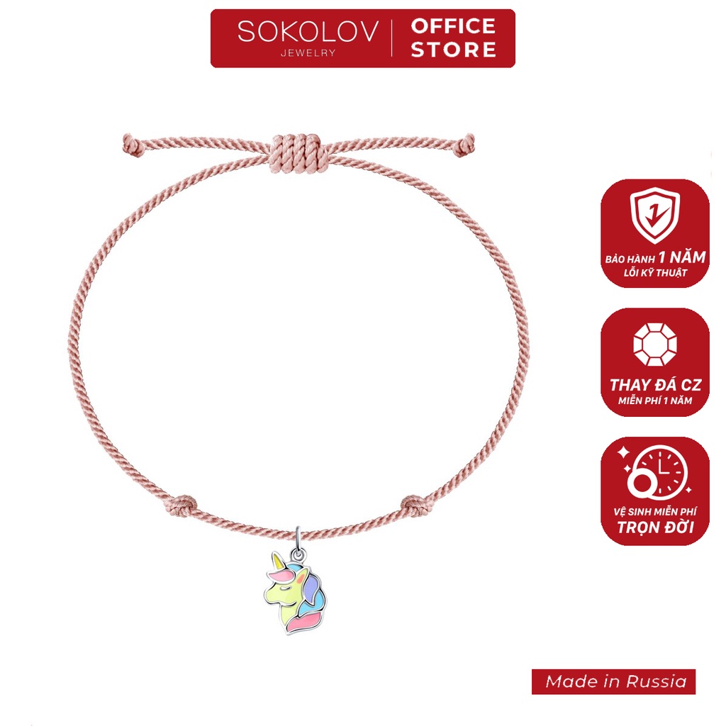 Vòng tay Sokolov hình Unicorn bạc tráng men 94050749