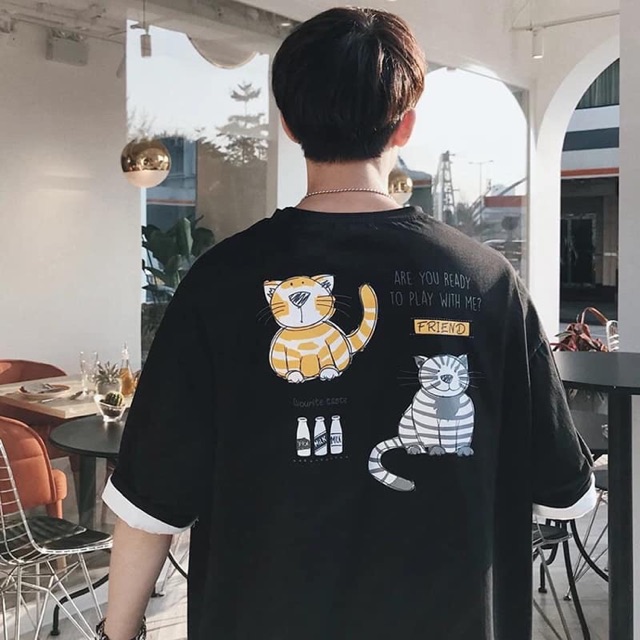 Áo Thun 2 Con Mèo (unisex)