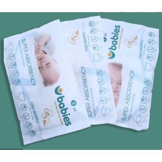 (Miếng dùng thử) Tã/Bỉm dán/quần Babies Organic size NB76/S66/M56/L46//M54/L50/XL46/XXL40/XXXL38