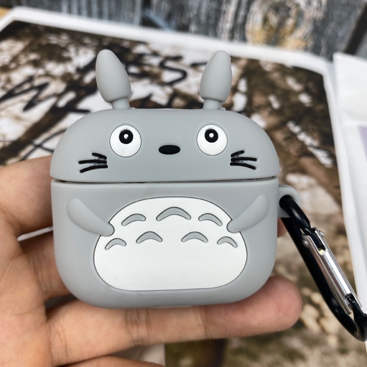 Case Airpods 1/2/3/Pro/Pro2 Totoro Chinchilla, Vỏ ốp Airpods 1/2/3/Pro Hoạt Hình Cute - Mã TZAP391