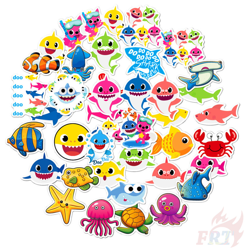 ❉ Sticker Hình Cá Mập 01 Xinh Xắn Dành Cho Bé ❉ Bộ 40 Hình Dán Thời Trang Dùng Trang Trí Ván Trượt, Laptop Hay Va Li