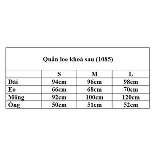 Quần loe khoá sau (1085) (Ảnh/Video tự chụp)