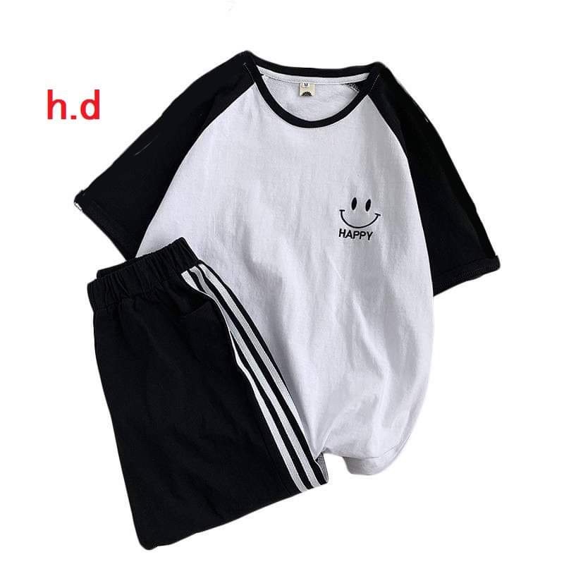 Bộ áo happy+quần đùi ba sọc HĐ12