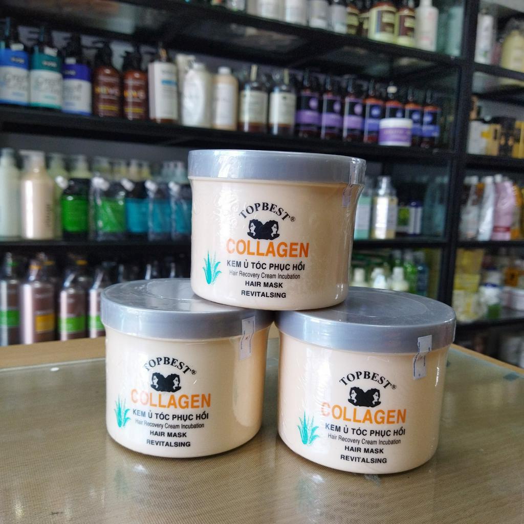 Kem hấp ủ tóc Topbest Collagen hair mask dưỡng ẩm mềm mượt 1000ml 500ml MPQO