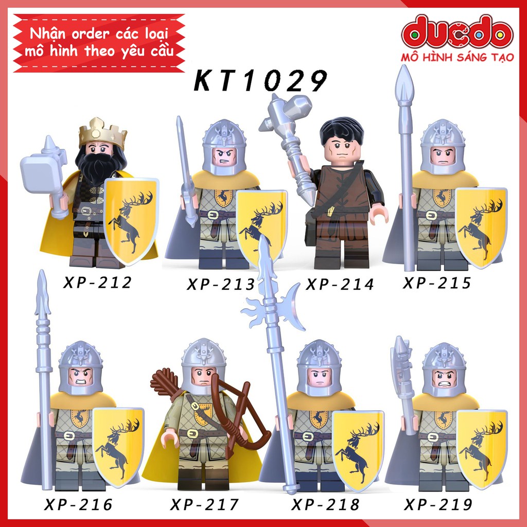 Minifigures lính trung cổ Trò chơi vương quyền - Đồ chơi Lắp ghép Xếp hình Mini Game of Thrones Koruit Mô hình KT1029