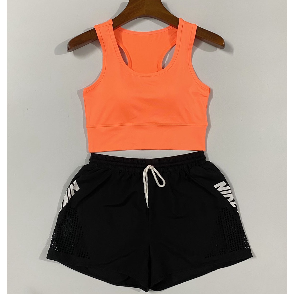 Bộ Tập Thể Thao Nữ - Áo Bra - Quần Short 2 Lớp Phù Hợp Chạy Bộ, Tennis, Cầu Lông, Gym Màu Sắc Trẻ Trung Năng Động