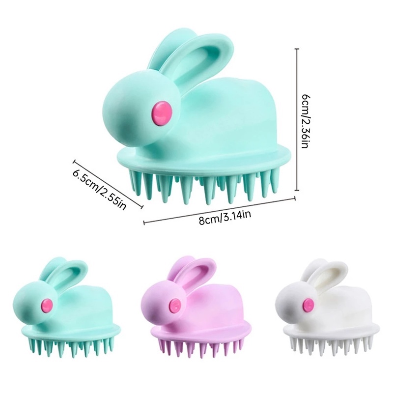 1 Bàn Chải Silicone Hình Thỏ Dùng Gội Đầu Cho Trẻ Em