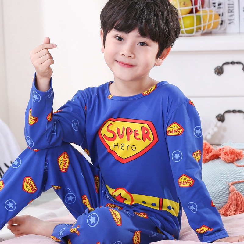 Bộ Đồ Ngủ Pijama In Họa Tiết Hoạt Hình Dễ Thương Thời Trang Cho Bé Trai Từ 3-13 Tuổi