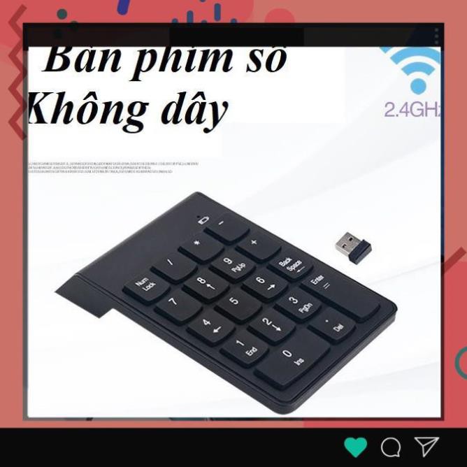 Bàn phím số rời K07 không dây Wireless 2.4 GHz cho Laptop Máy tính Numpad K07