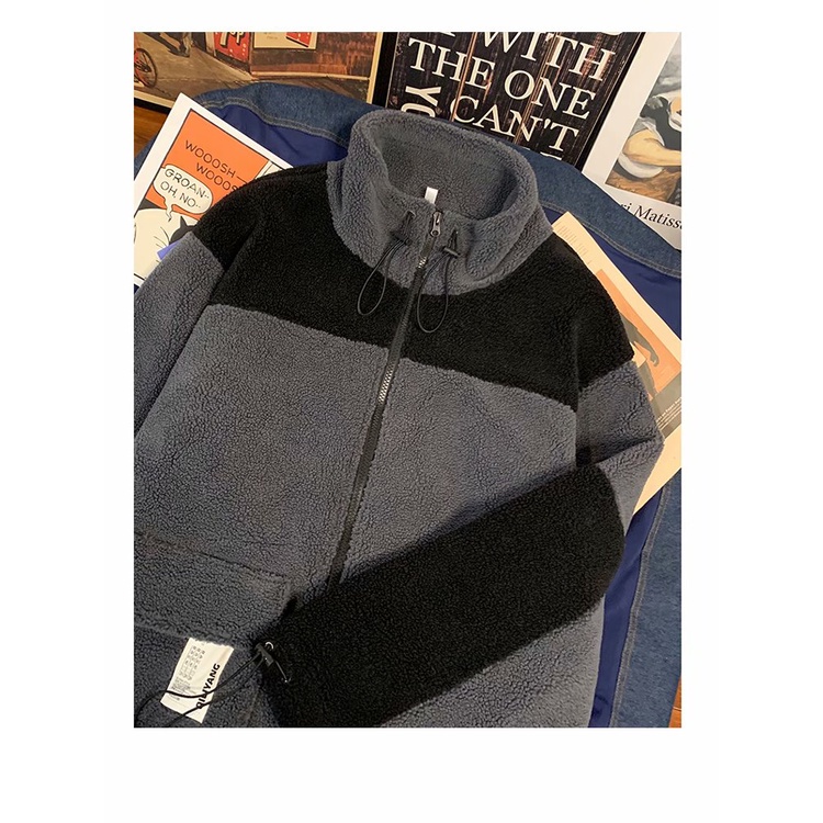 Áo khoác đệm lông cừu giữ ấm phong cách Hàn Quốc tùy chọn màu sắc