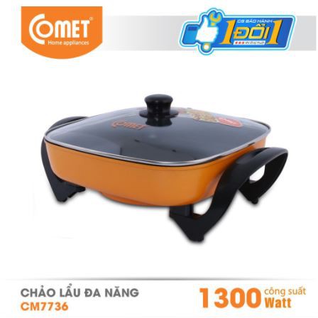 Chảo lẩu điện đa năng Comet CM7736 - Hàng chính hãng (Bảo hành 12 tháng)