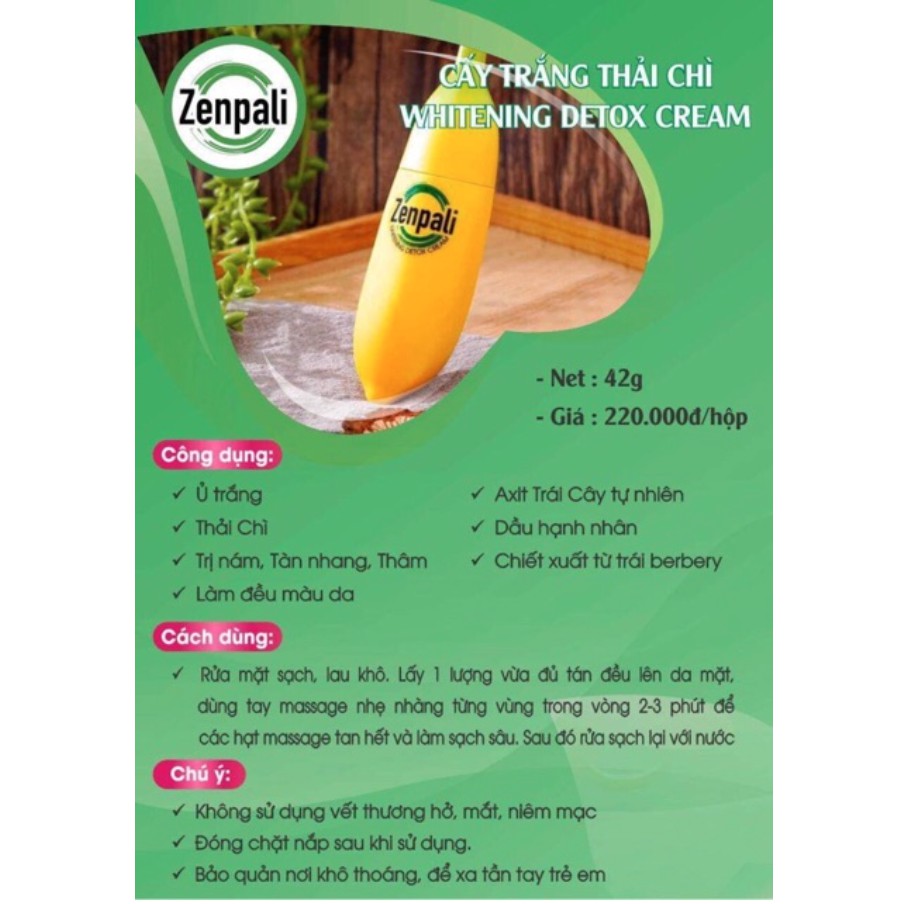 Chuối Cấy Trắng Zenpali, Chuối Giảm Thâm, Chuối Thải Chì Zenbali Whitening Detox Cream 30gr | BigBuy360 - bigbuy360.vn
