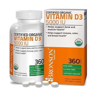 Vitamin d3 hữu cơ bronson vitamin d3 5000iucertified organic tăng đề kháng - ảnh sản phẩm 2