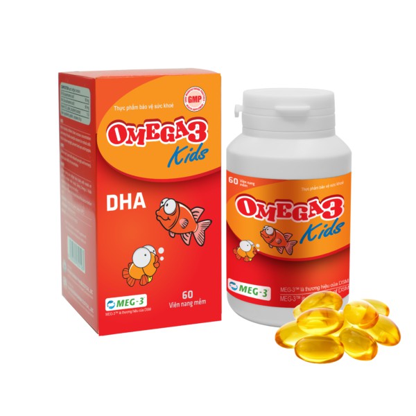 Dầu cá Omega 3 Kids – Hỗ trợ phát triển não bộ, giúp mắt sáng (Lọ 60 viên)