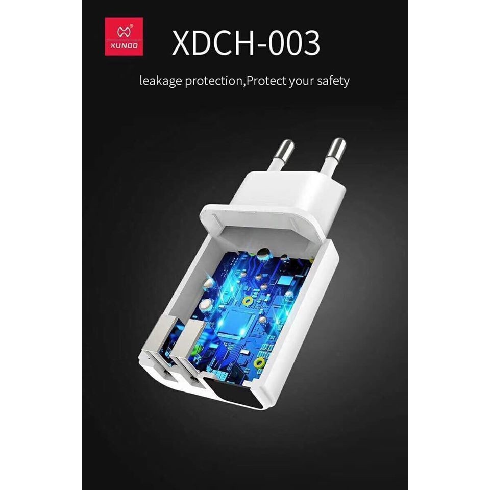 [Xả Kho + Miễn Phí Vận Chuyển] CỦ SẠC NHANH 2 CỔNG CÓ LED | XDCH 003 | Sạc Nhiều Thiết Bị Cùng Lúc | 37002