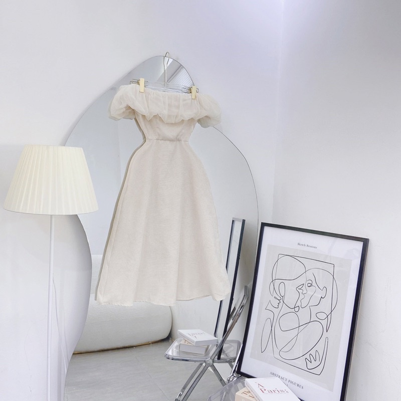 ĐẦM MIDI TRỄ VAI PHỒNG