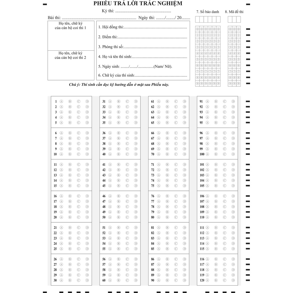 Set 15 phiếu làm bài trắc nghiệm - HOCMAI